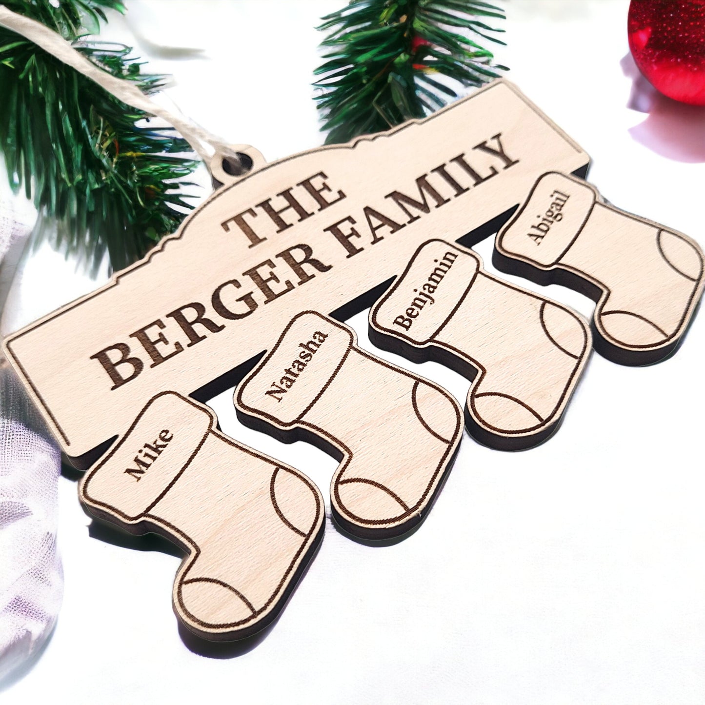 Personalized Family Stocking Ornament