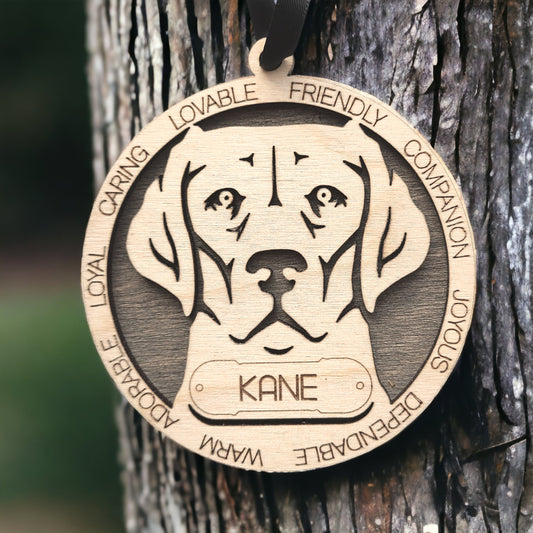 Personalized Dog Ornament - K to Z - Over 100 Breeds Available