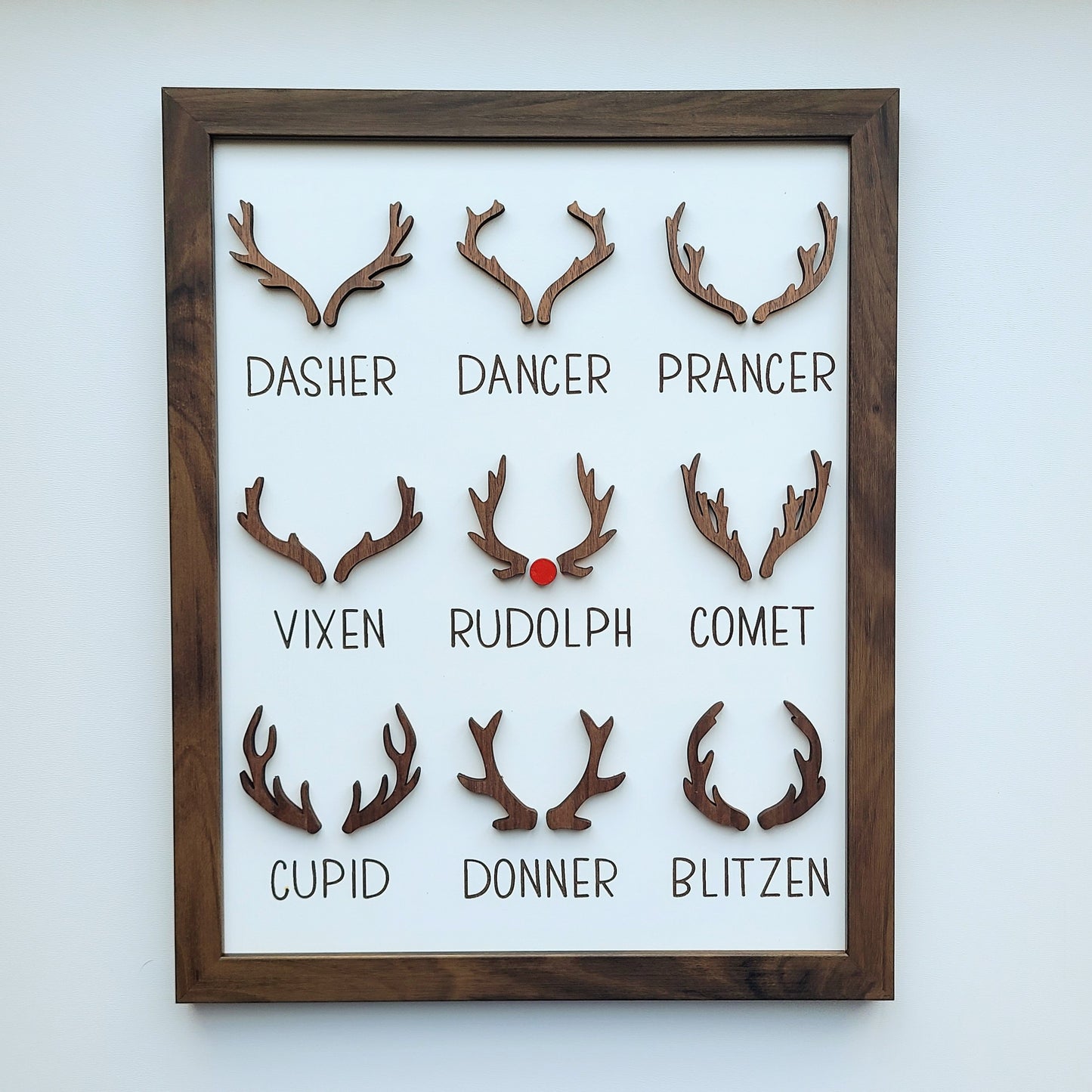 Reindeer Antler Framed Sign
