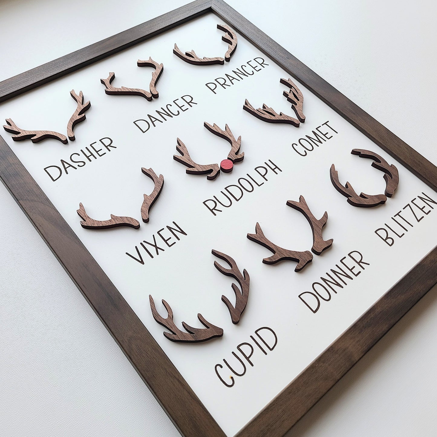 Reindeer Antler Framed Sign